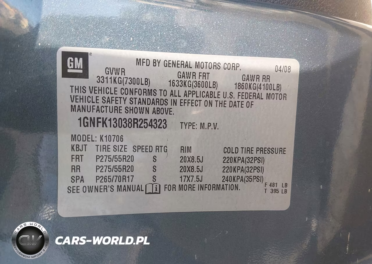 2008 Chevrolet Tahoe Ltz VIN:1GNFK13038R254323 - 9