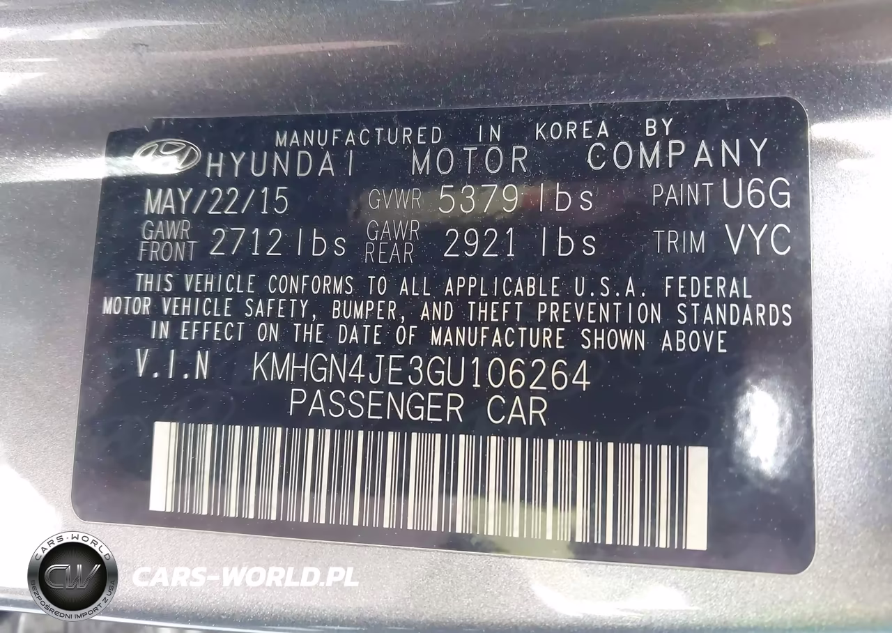 2016 Hyundai Genesis 3.8 VIN:KMHGN4JE3GU106264 - 9