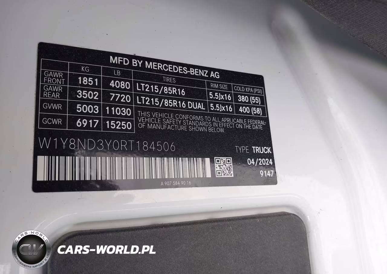 2024 Mercedes-Benz Sprinter 3500Xd High Roof 4-Cyl Diesel Ho VIN:W1Y8ND3Y0RT184506 - 8