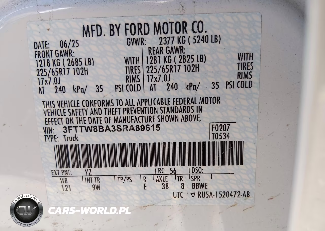 2025 Ford Maverick Xl VIN:3FTTW8BA3SRA89615 - 9