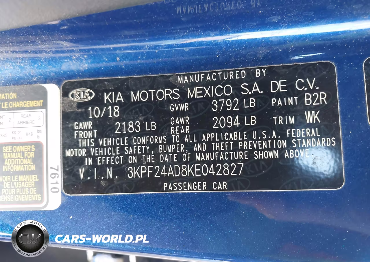 2019 Kia Forte Lxs VIN:3KPF24AD8KE042827 - 9