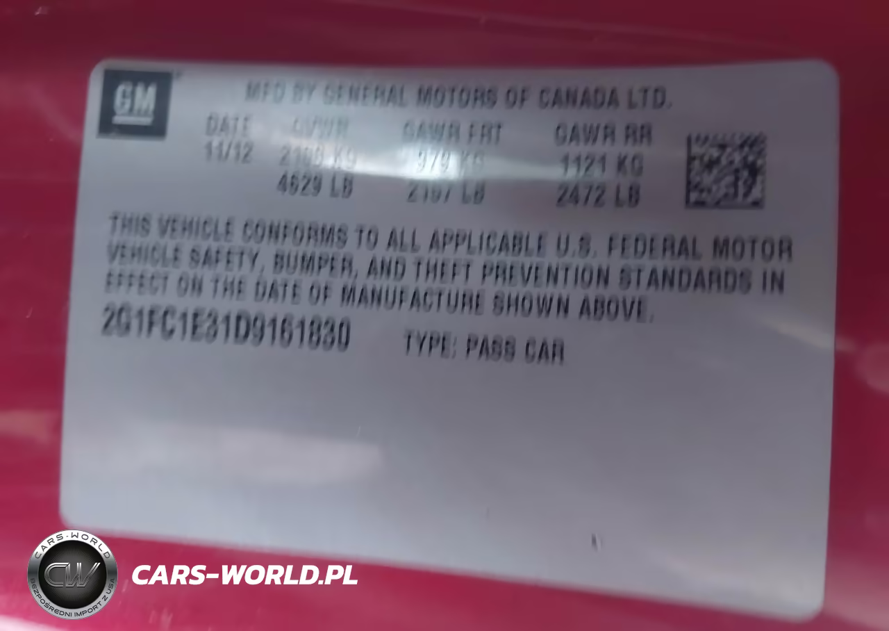 2013 Chevrolet Camaro 2Lt VIN:2G1FC1E31D9161830 - 9