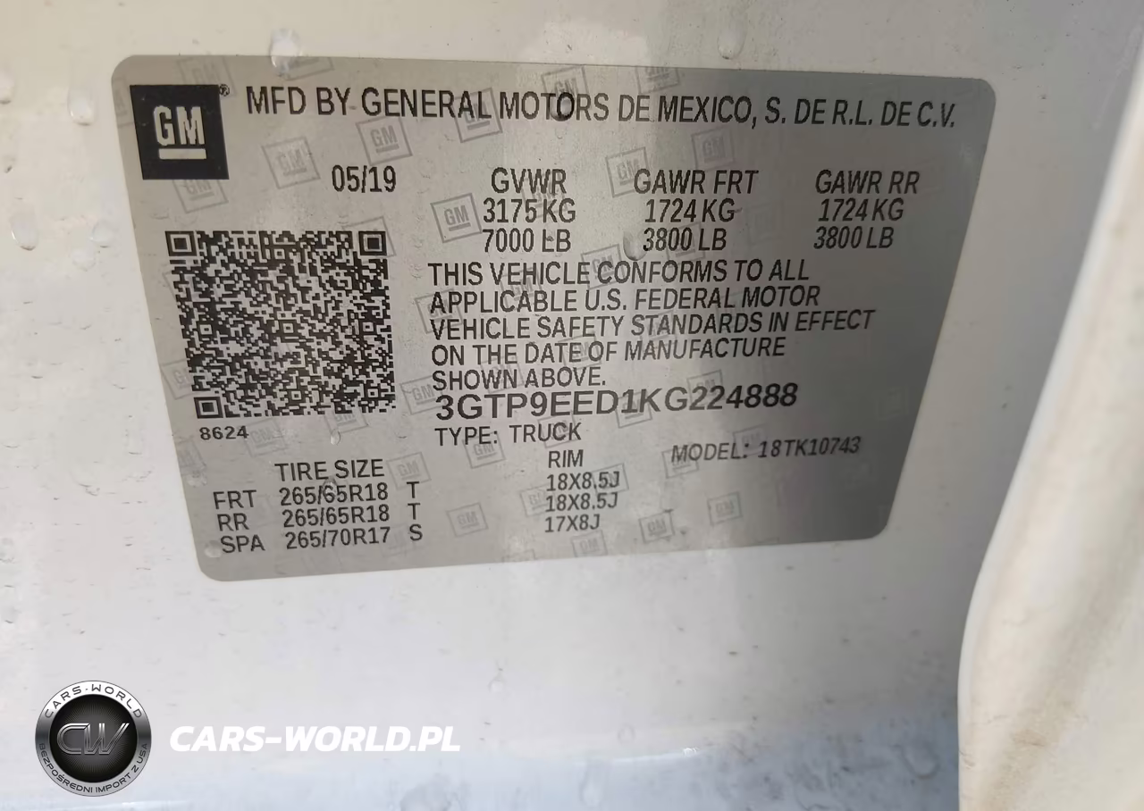 2019 GMC Sierra 1500 At4 VIN:3GTP9EED1KG224888 - 9