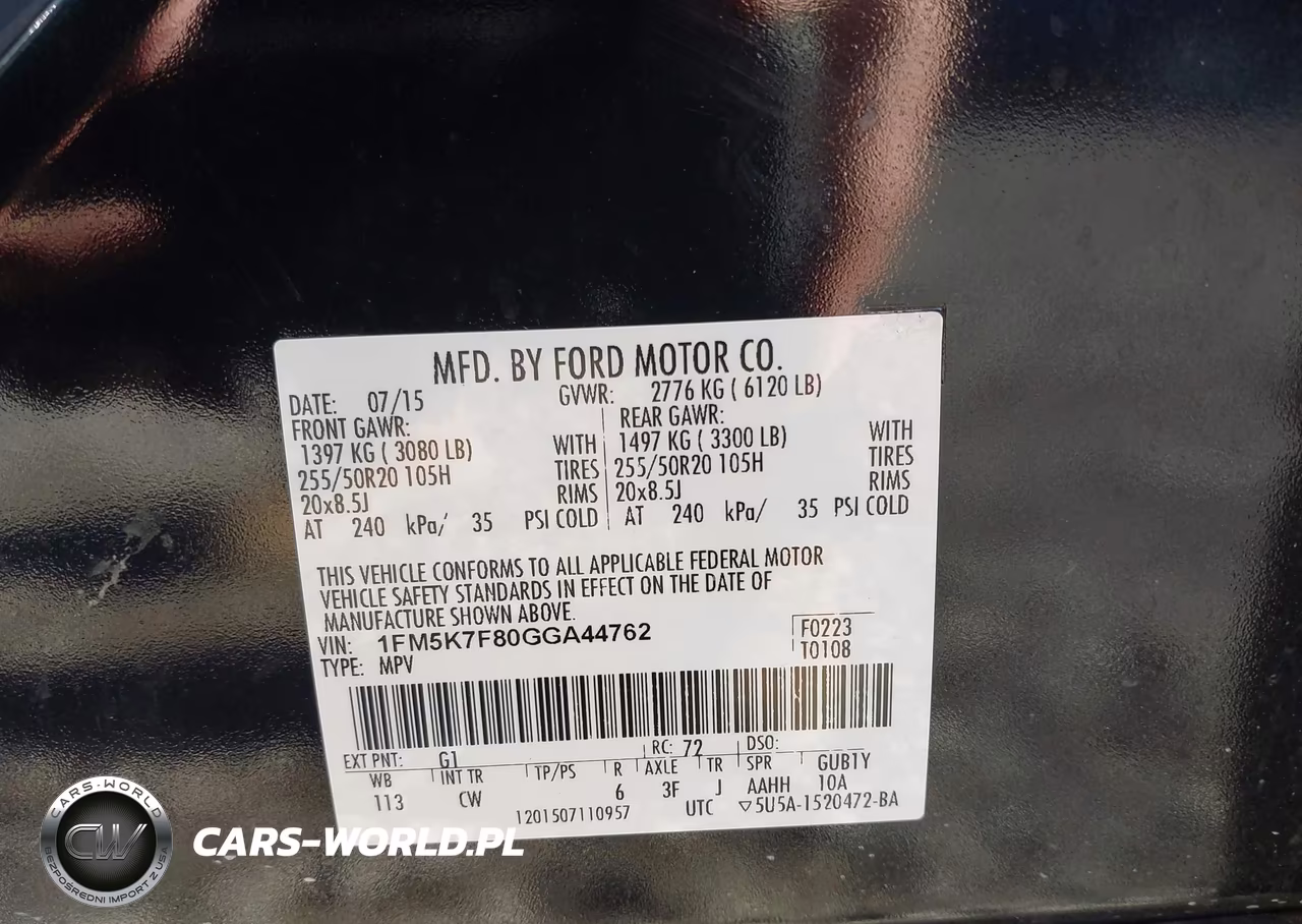 2016 Ford Explorer Limited VIN:1FM5K7F80GGA44762 - 9