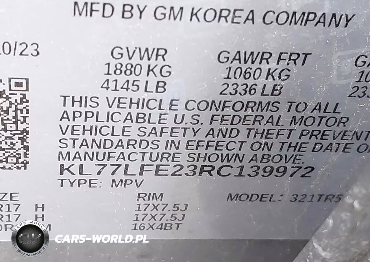 2024 Chevrolet Trax Fwd Sp VIN:KL77LFE23RC139972 - 9