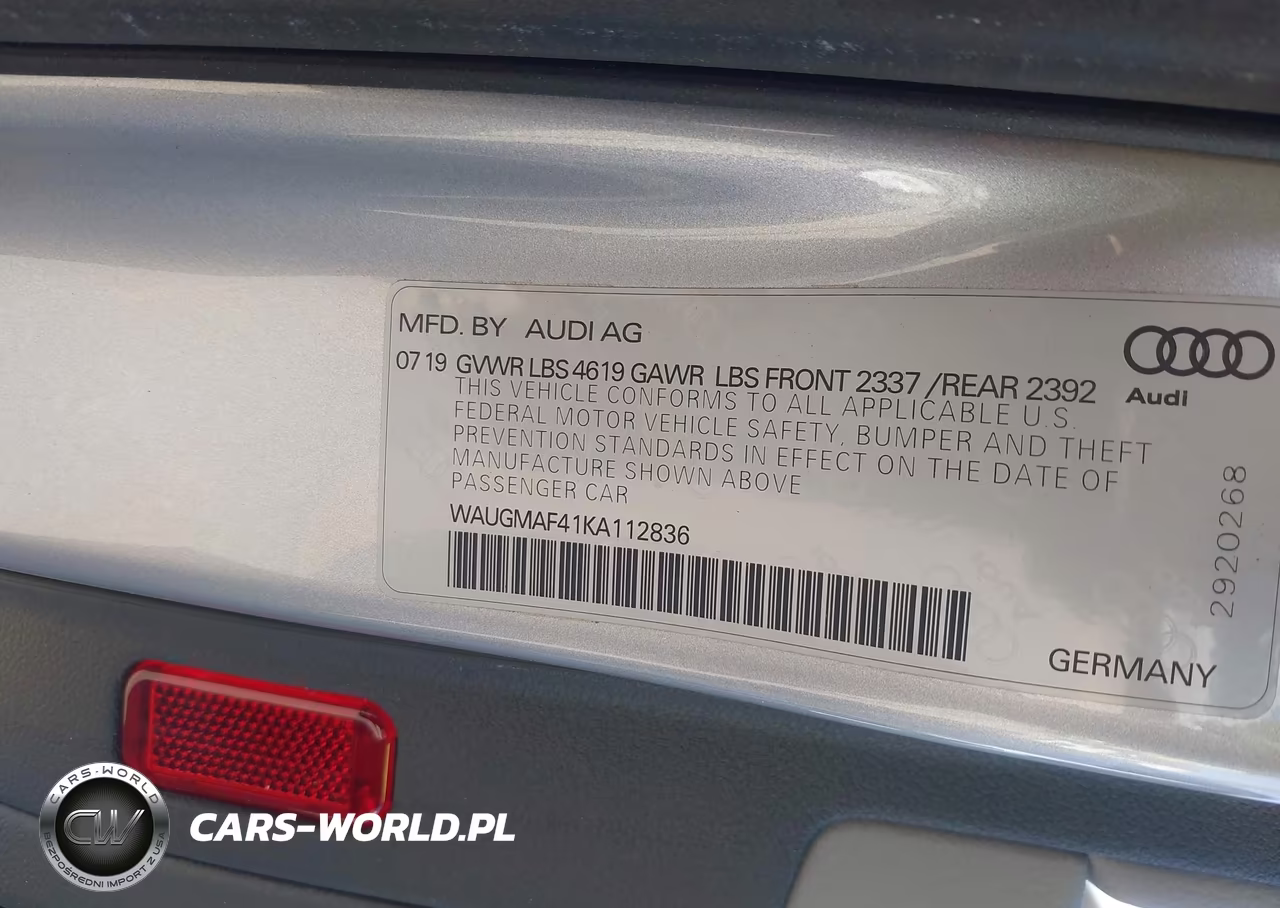2019 Audi A4 40 Komfort VIN:WAUGMAF41KA112836 - 9