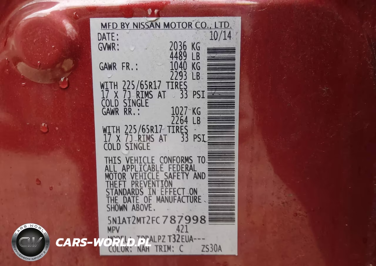 2015 Nissan Rogue S VIN:5N1AT2MT2FC787998 - 9