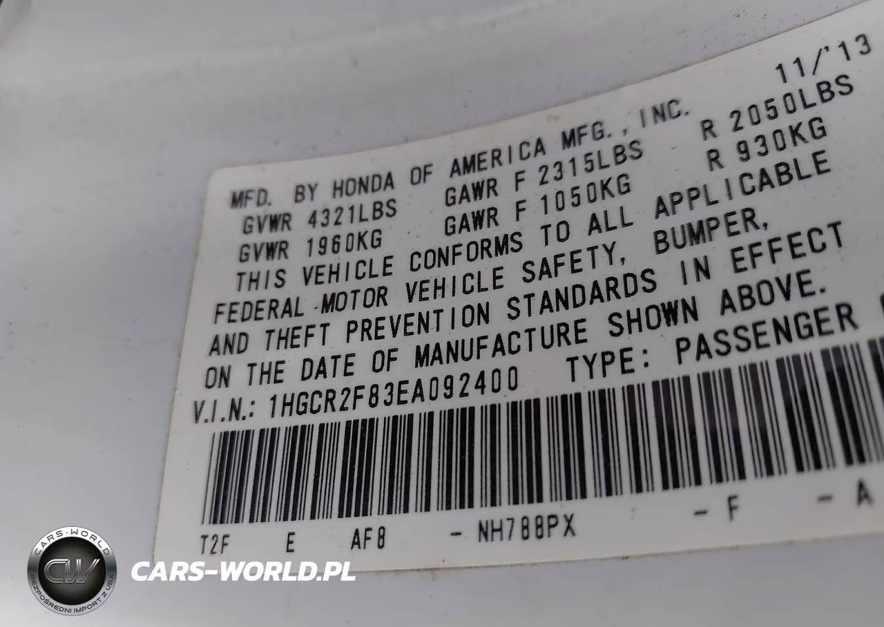 2014 Honda Accord Ex-L VIN:1HGCR2F83EA092400 - 9