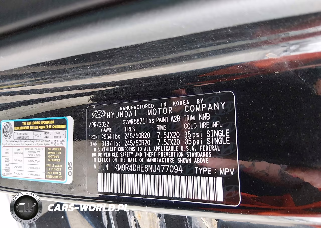 2022 Hyundai Palisade Sel VIN:KM8R4DHE8NU477094 - 9