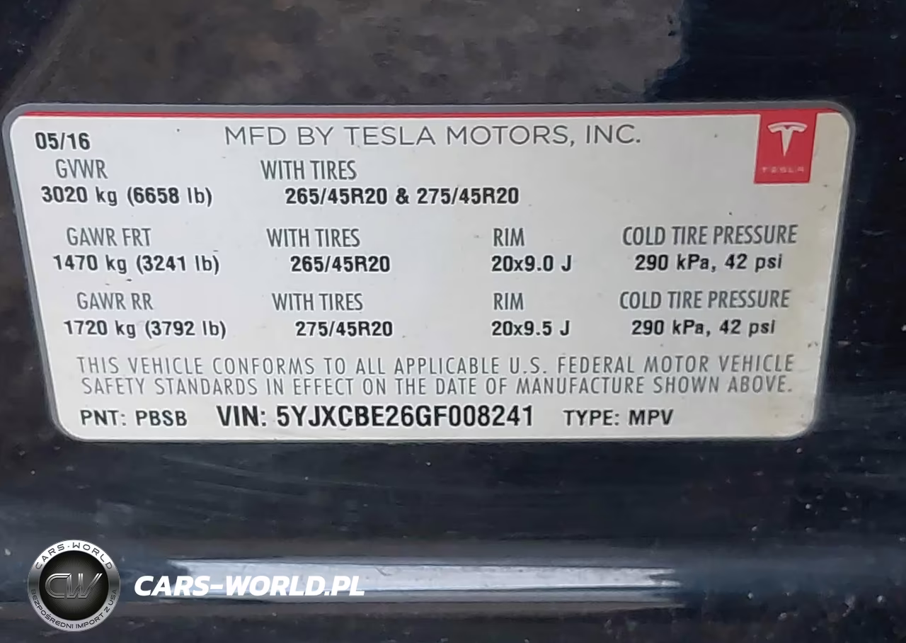 2016 Tesla Model X 60D-70D-75D-90D-P100D VIN:5YJXCBE26GF008241 - 9