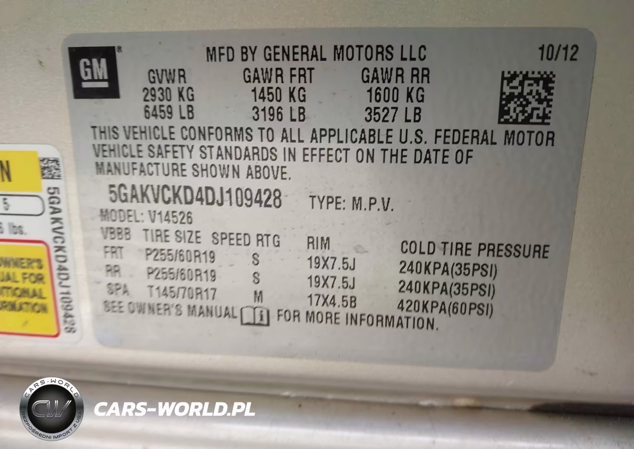2013 Buick Enclave Leather VIN:5GAKVCKD4DJ109428 - 9