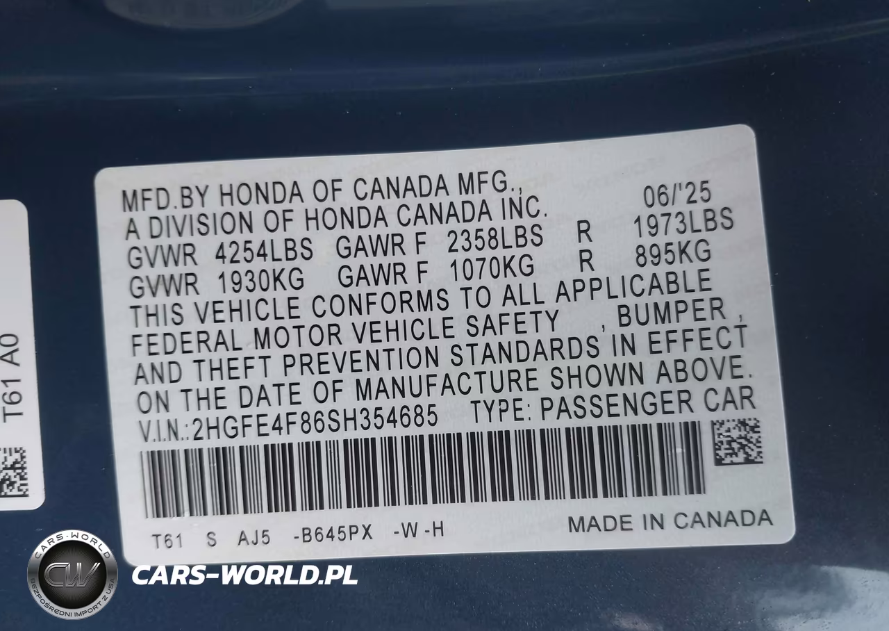 2025 Honda Civic Hybrid Sport-Sport Touring VIN:2HGFE4F86SH354685 - 9