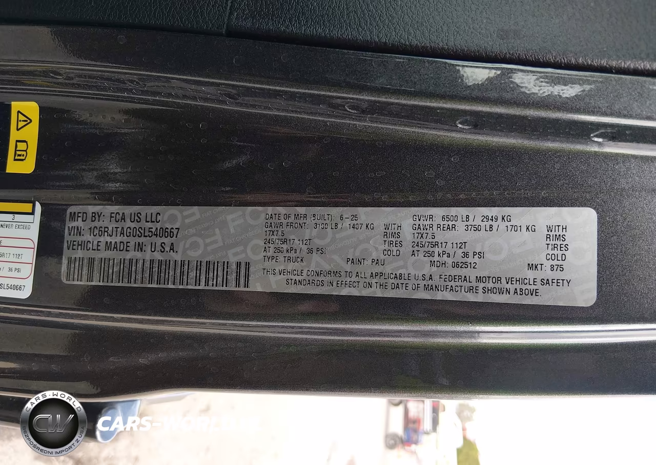 2025 Jeep Gladiator Sport VIN:1C6RJTAG0SL540667 - 9