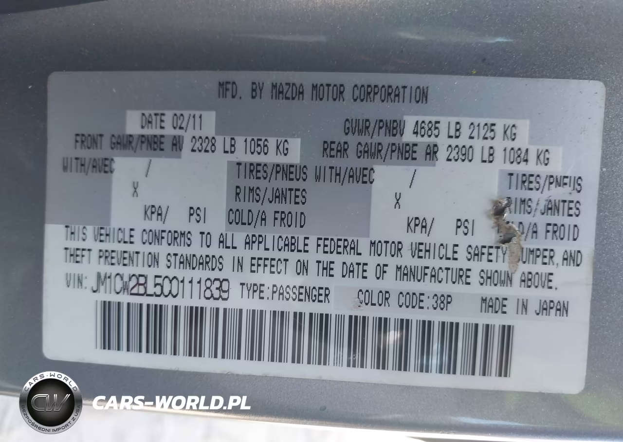 2012 Mazda Mazda5 Sport VIN:JM1CW2BL5C0111839 - 9