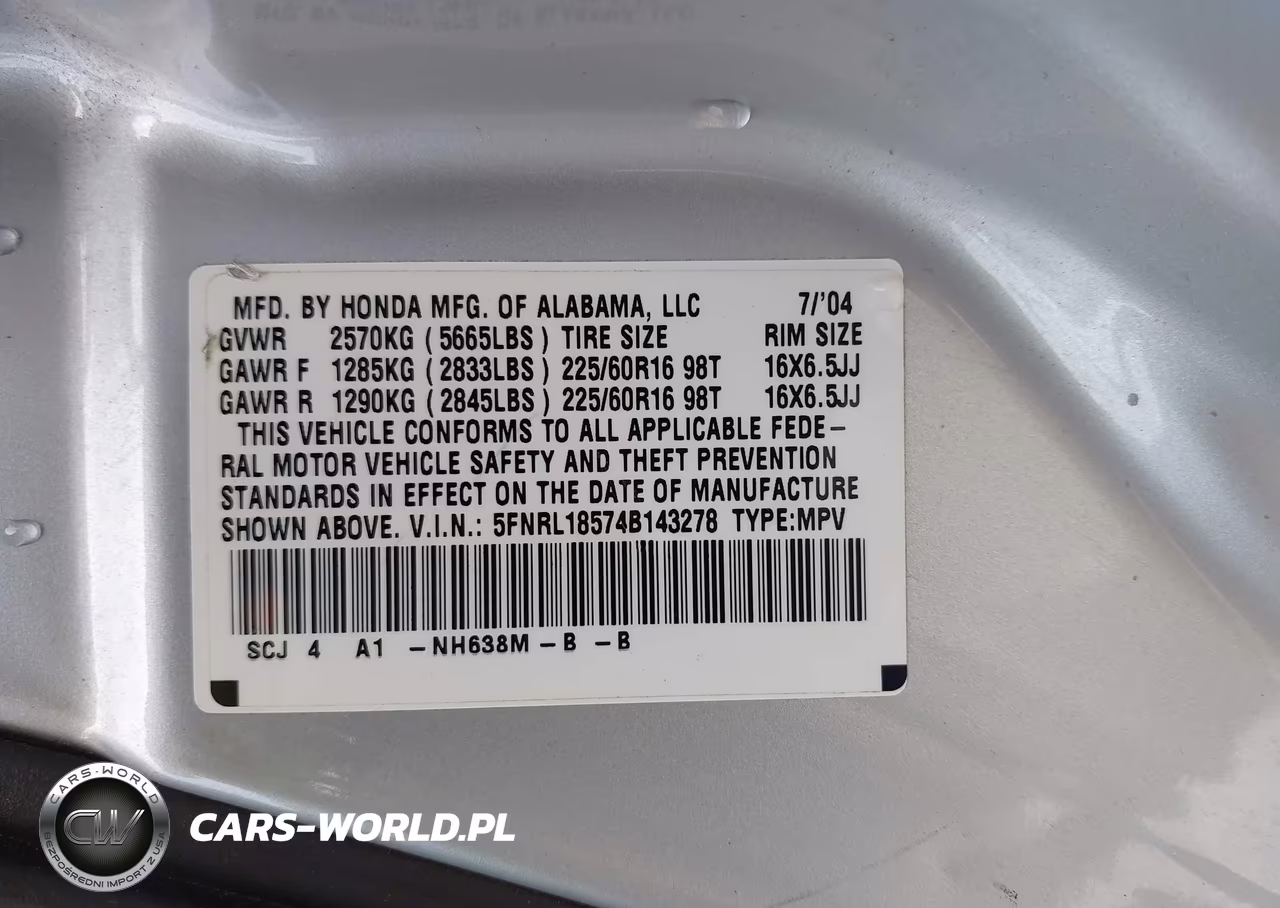 2004 Honda Odyssey Lx VIN:5FNRL18574B143278 - 9