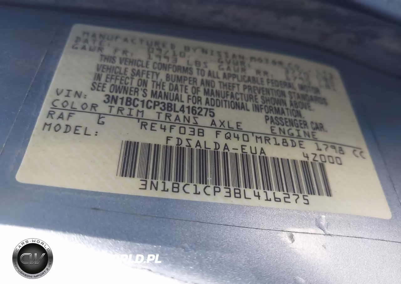 2011 Nissan Versa 1.8S VIN:3N1BC1CP3BL416275 - 9