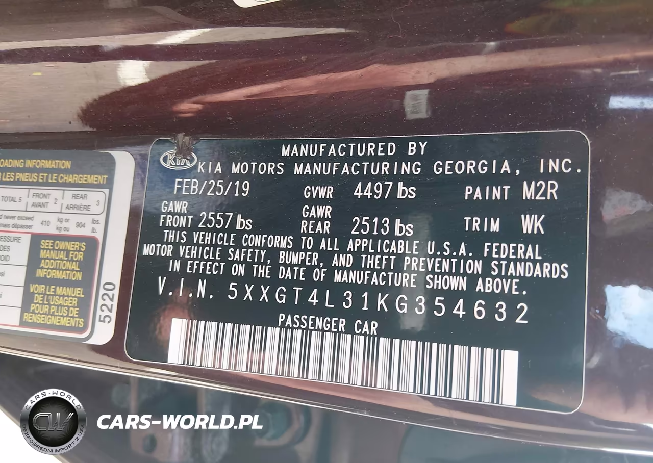 2019 Kia Optima Lx VIN:5XXGT4L31KG354632 - 9
