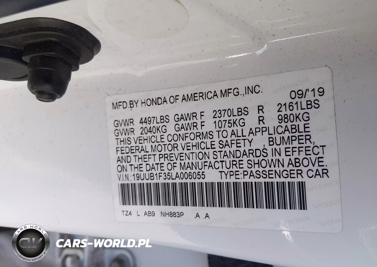 2020 Acura Tlx Standard VIN:19UUB1F35LA006055 - 9