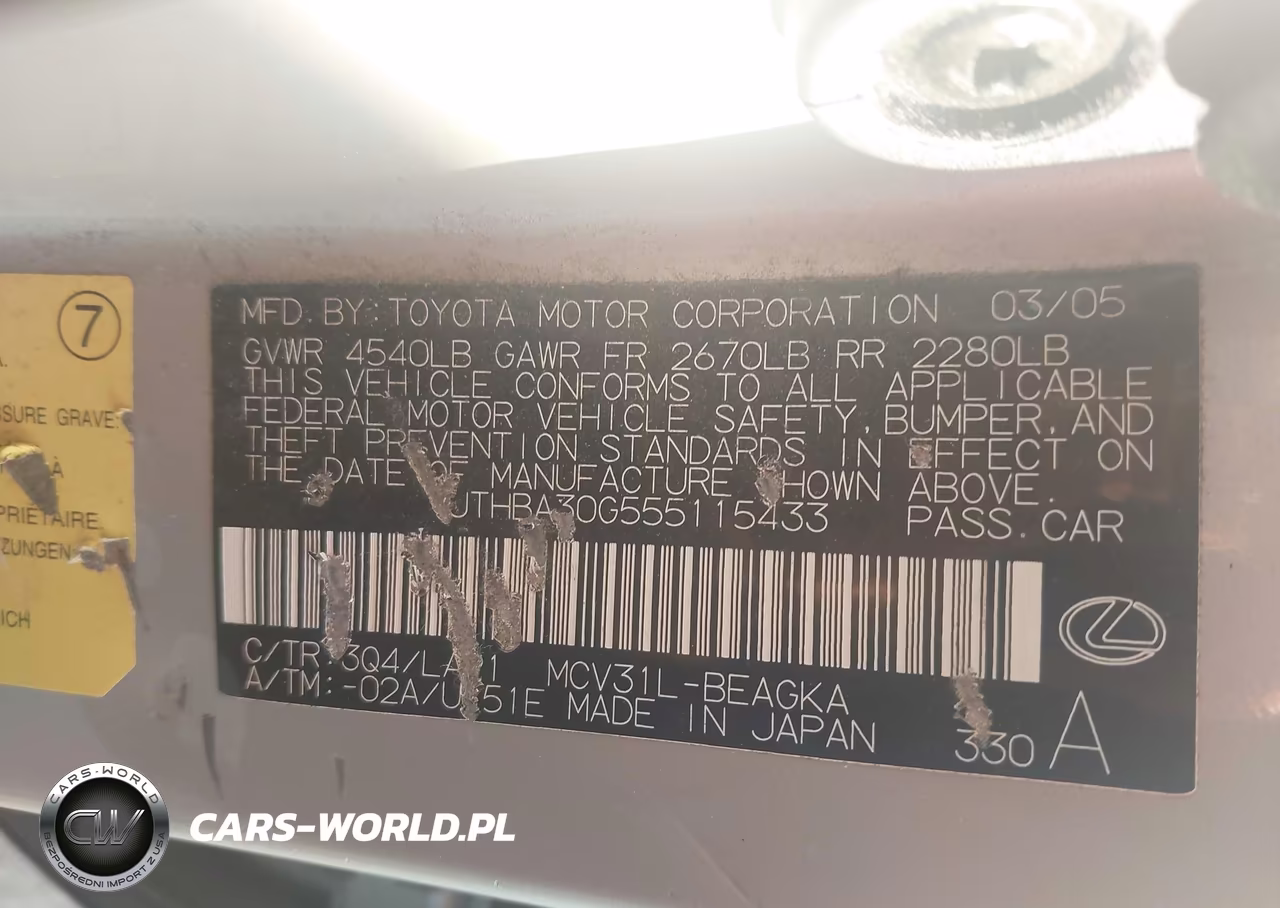 2005 Lexus Es 330 VIN:JTHBA30G555115433 - 9