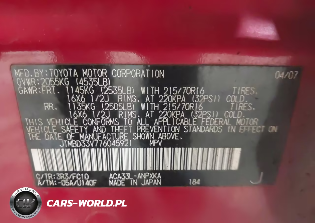 2007 Toyota Rav4 VIN:JTMBD33V776045921 - 9