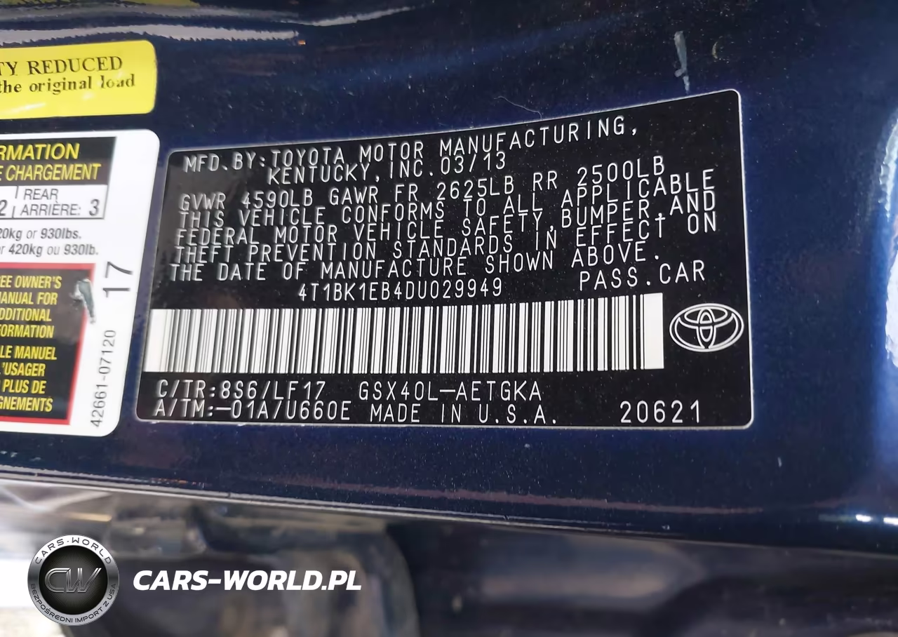 2013 Toyota Avalon Xle Premium VIN:4T1BK1EB4DU029949 - 9