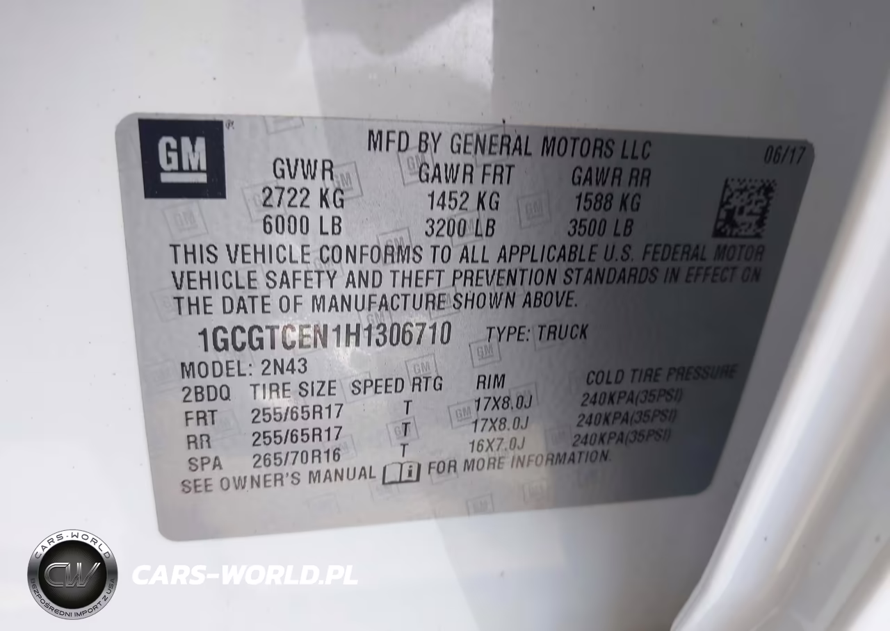 2017 Chevrolet Colorado Lt VIN:1GCGTCEN1H1306710 - 9
