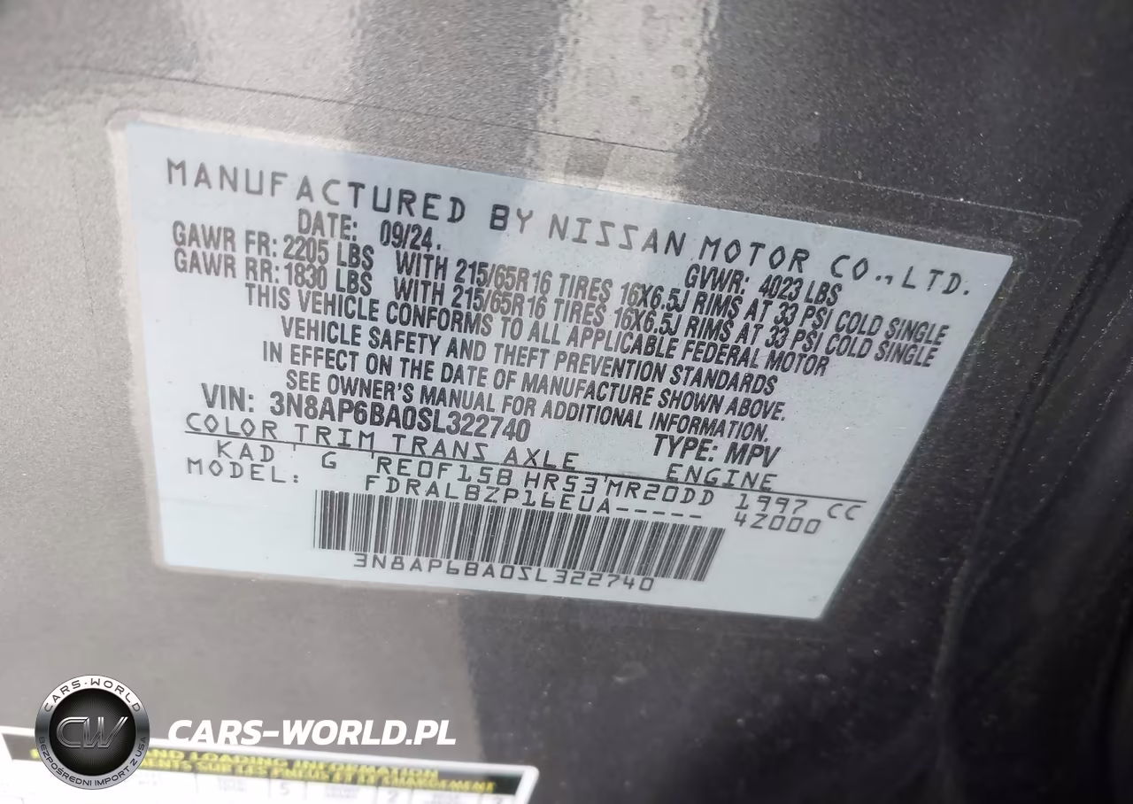 2025 Nissan Kicks S VIN:3N8AP6BA0SL322740 - 9