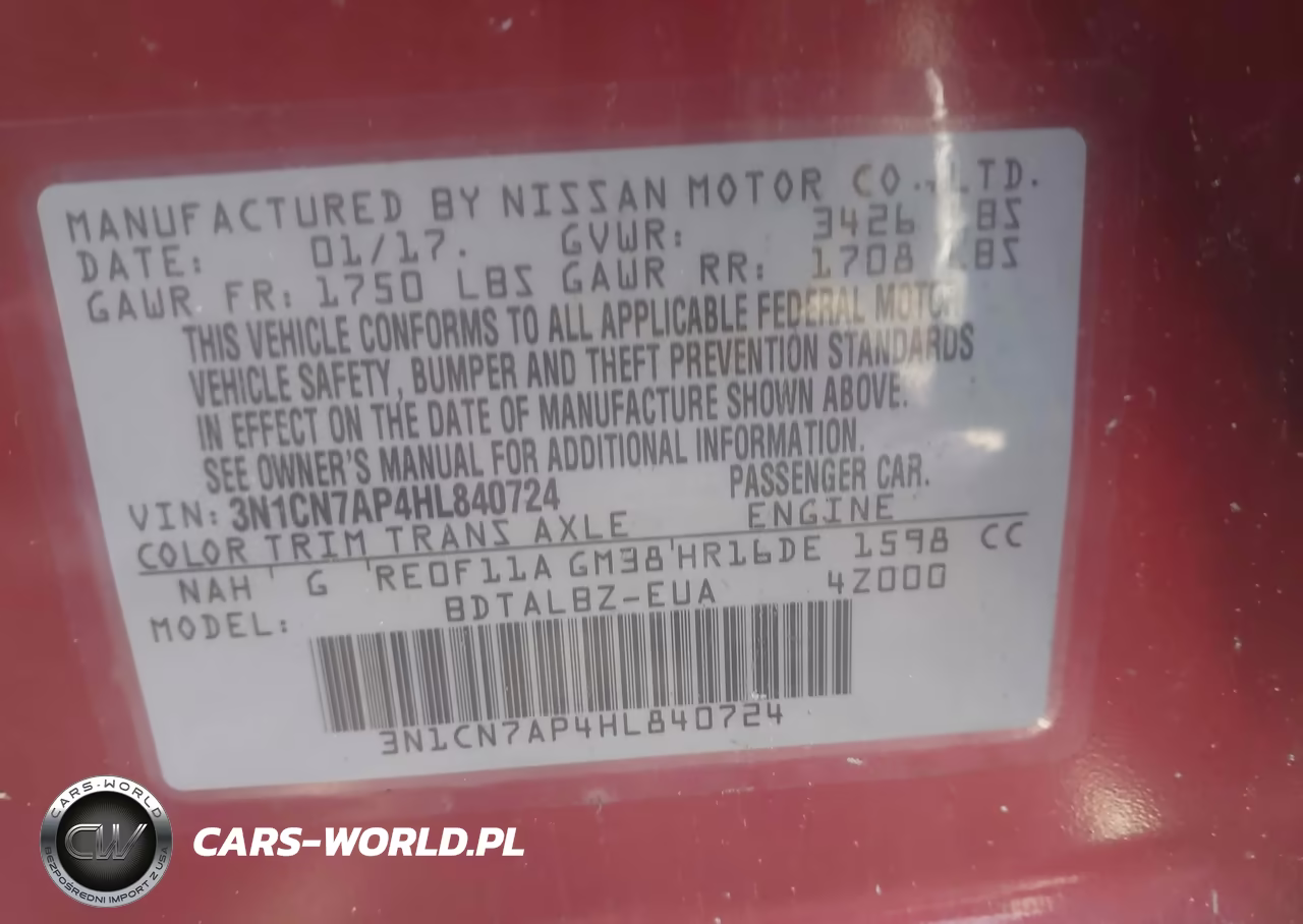2017 Nissan Versa 1.6 Sv VIN:3N1CN7AP4HL840724 - 9