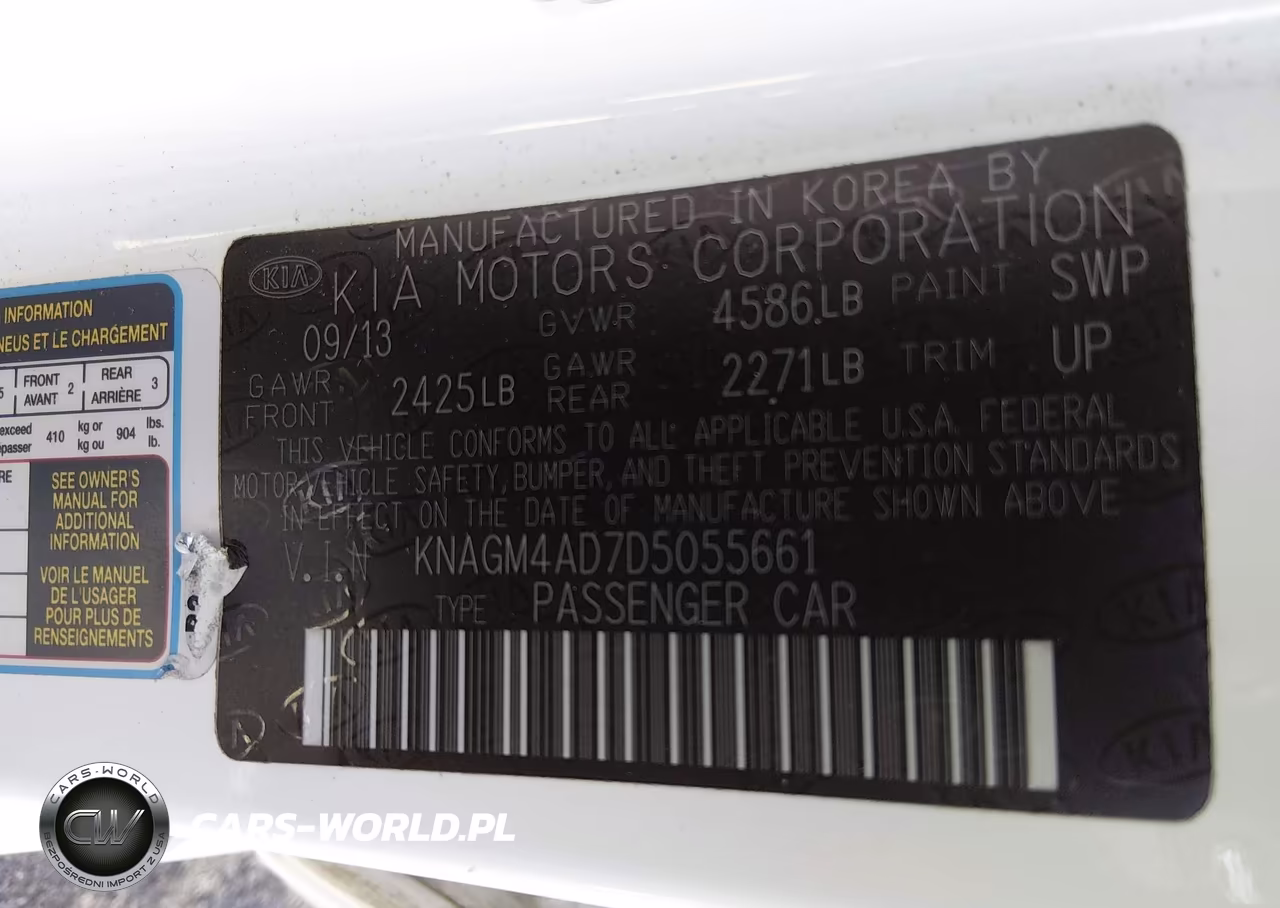 2013 Kia Optima Hybrid Lx VIN:KNAGM4AD7D5055661 - 9