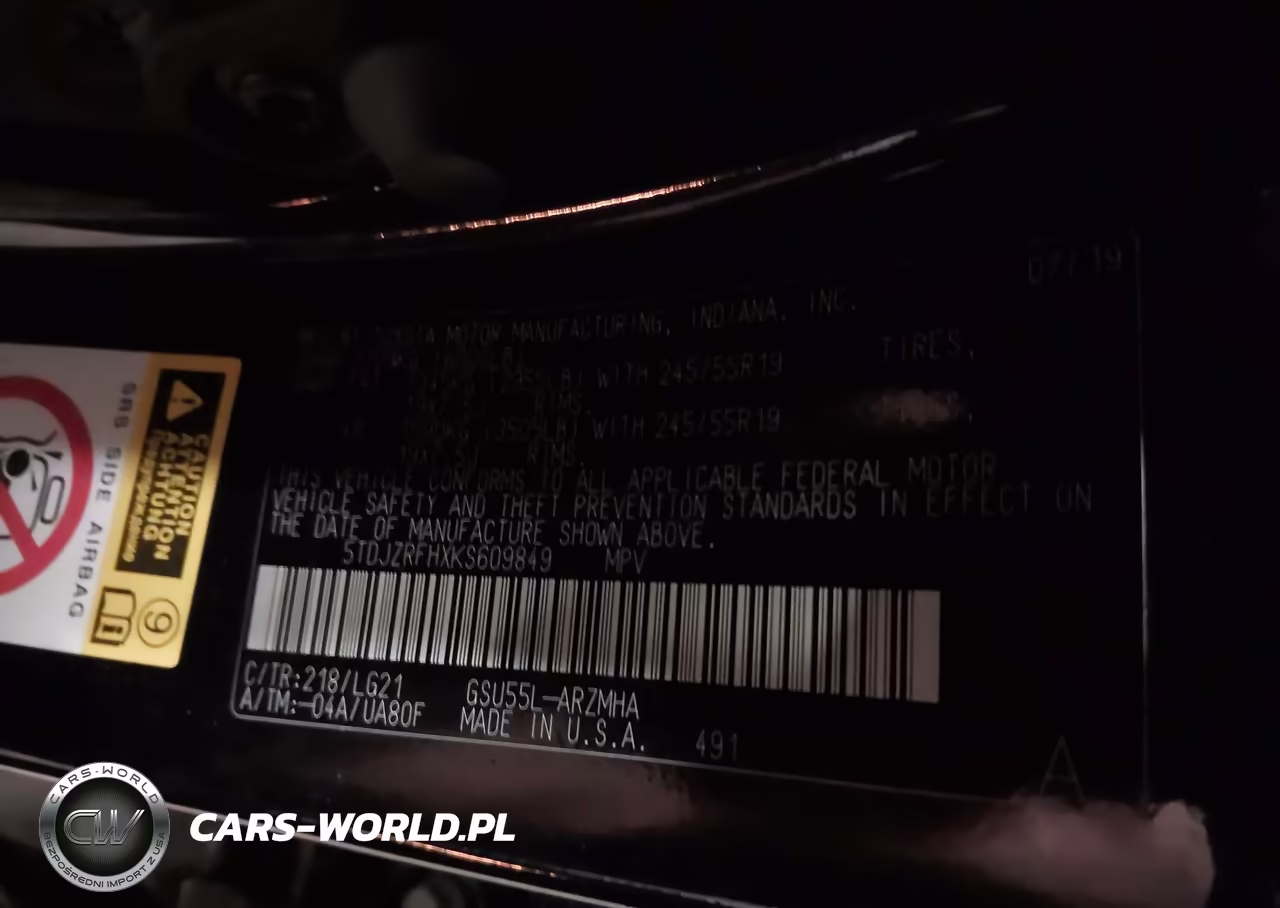 2019 Toyota Highlander Se VIN:5TDJZRFHXKS609849 - 9