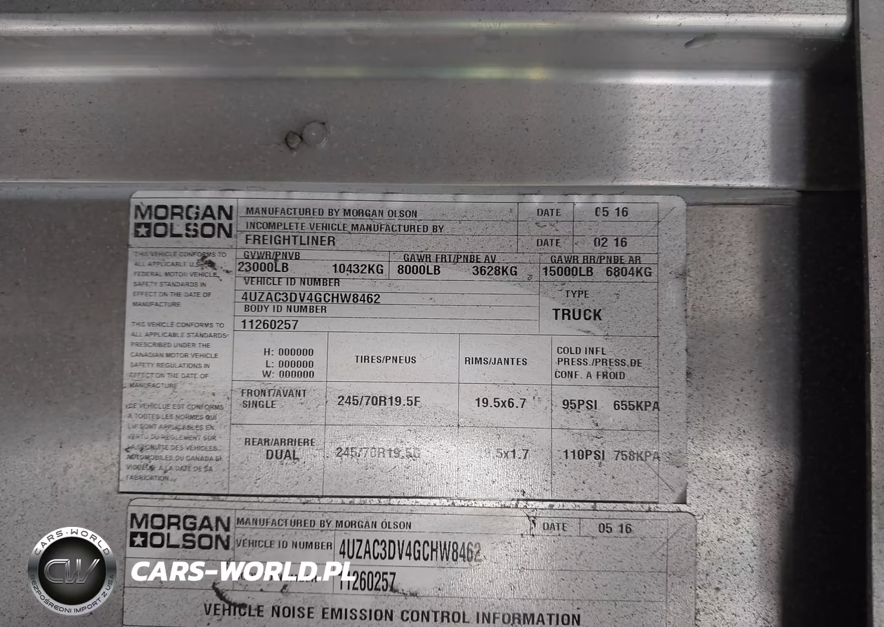 2016 Freightliner Chassis M Line Walk-In Van VIN:4UZAC3DV4GCHW8462 - 8