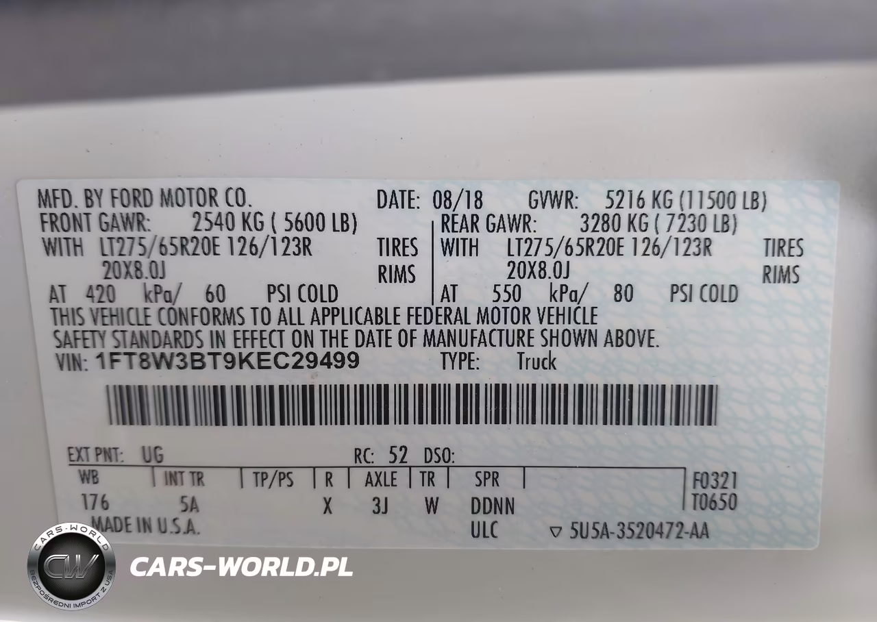 2019 Ford F-350 Lariat VIN:1FT8W3BT9KEC29499 - 9