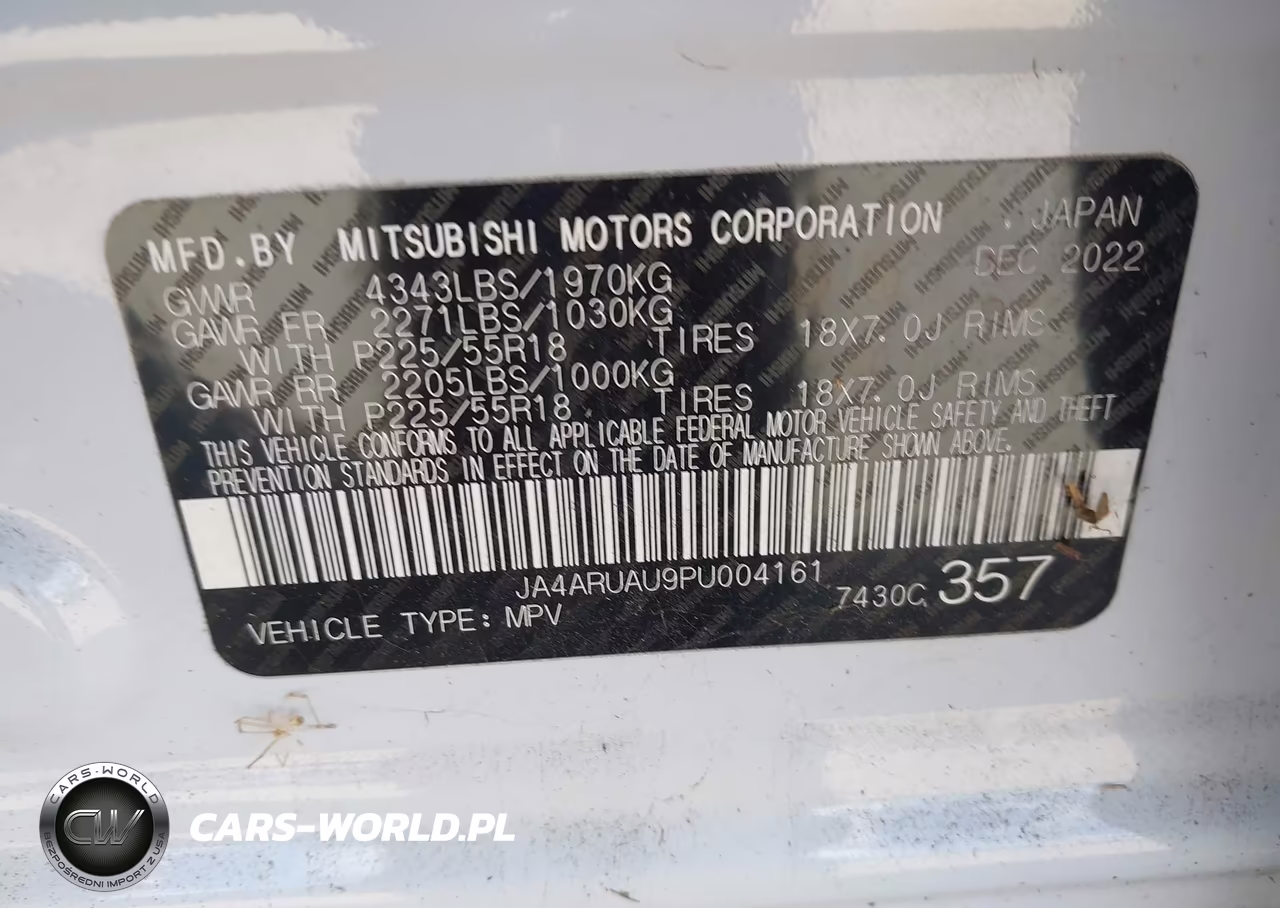 2023 Mitsubishi Outlander Sport 2.0 Es Awc-2.0 Le Awc-2.0 Ralliart Awc-2.0 S Awc-2.0 Se Awc VIN:JA4ARUAU9PU004161 - 9