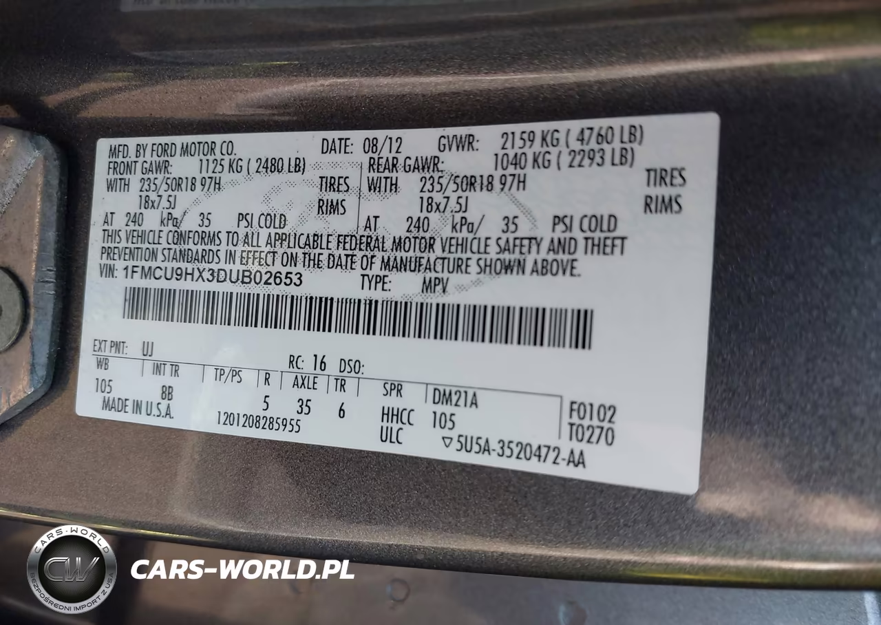 2013 Ford Escape Sel VIN:1FMCU9HX3DUB02653 - 9