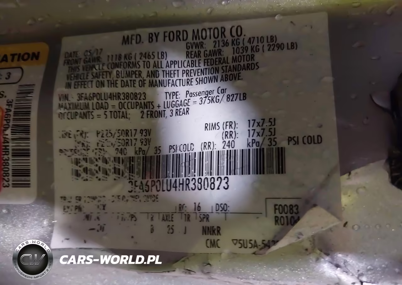 2017 Ford Fusion Hybrid Se VIN:3FA6P0LU4HR380823 - 9