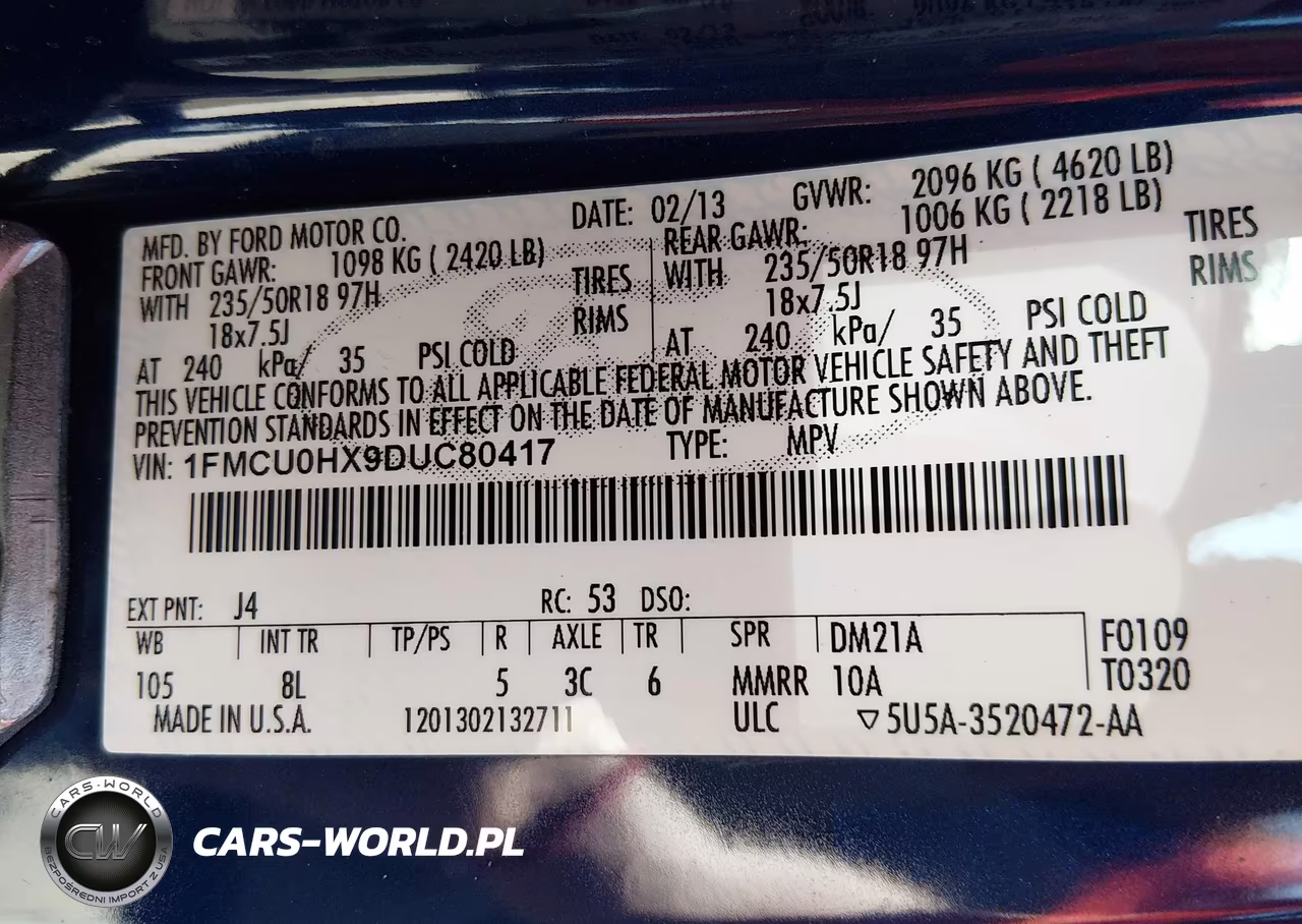 2013 Ford Escape Sel VIN:1FMCU0HX9DUC80417 - 9