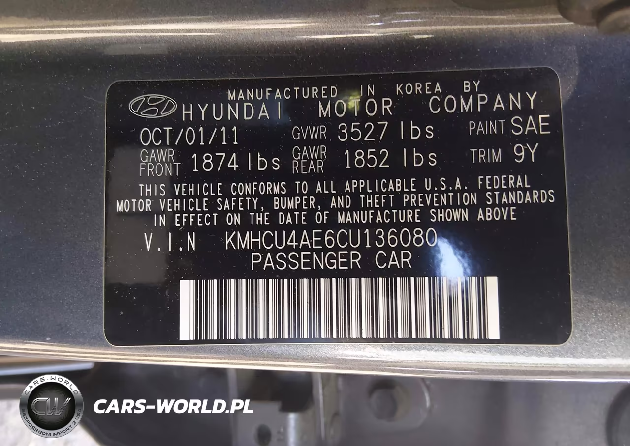 2012 Hyundai Accent Gls VIN:KMHCU4AE6CU136080 - 9