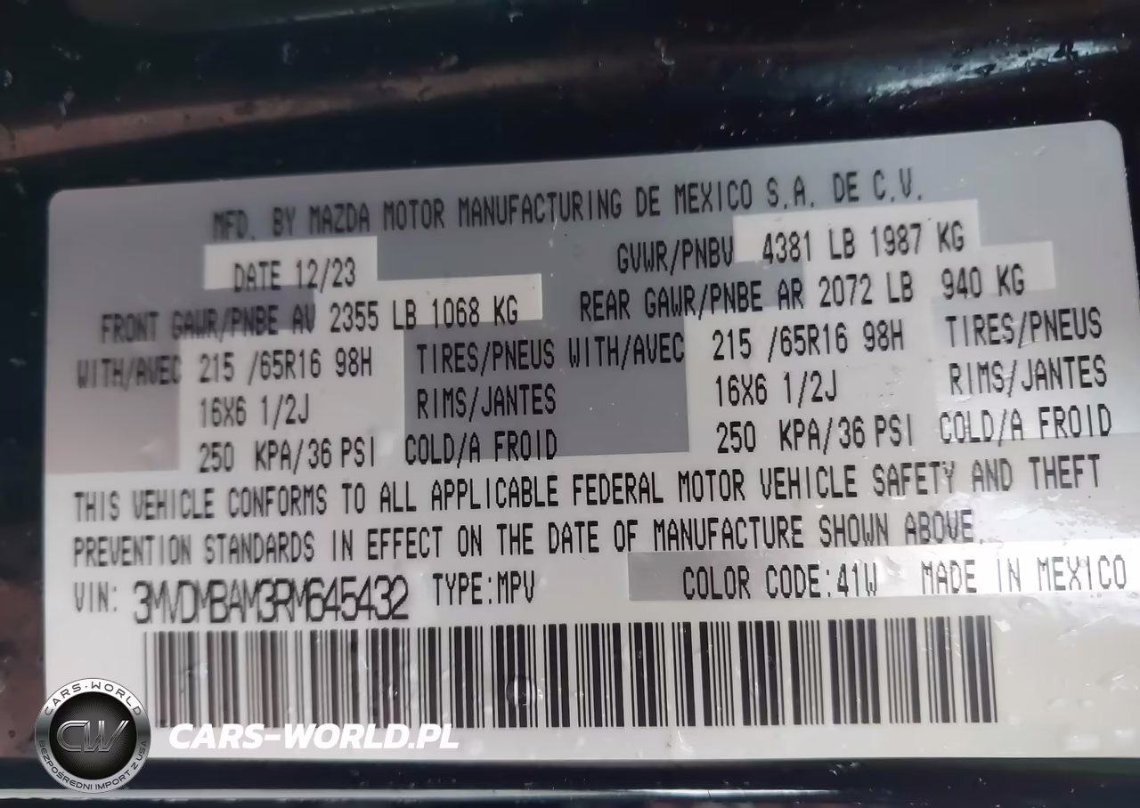 2024 Mazda Cx-30 2.5 S VIN:3MVDMBAM3RM645432 - 9