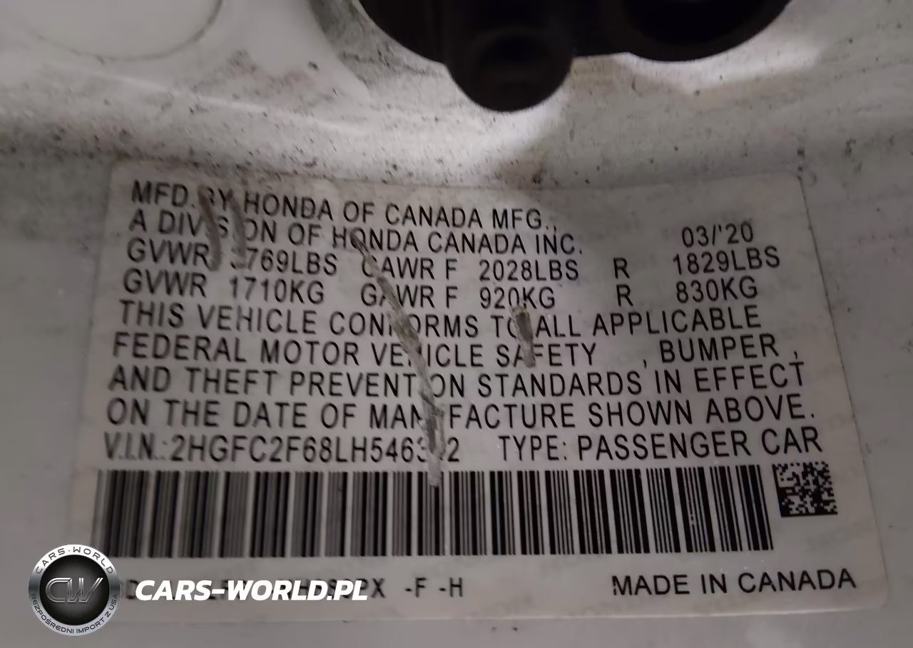 2020 Honda Civic Lx VIN:2HGFC2F68LH546362 - 9
