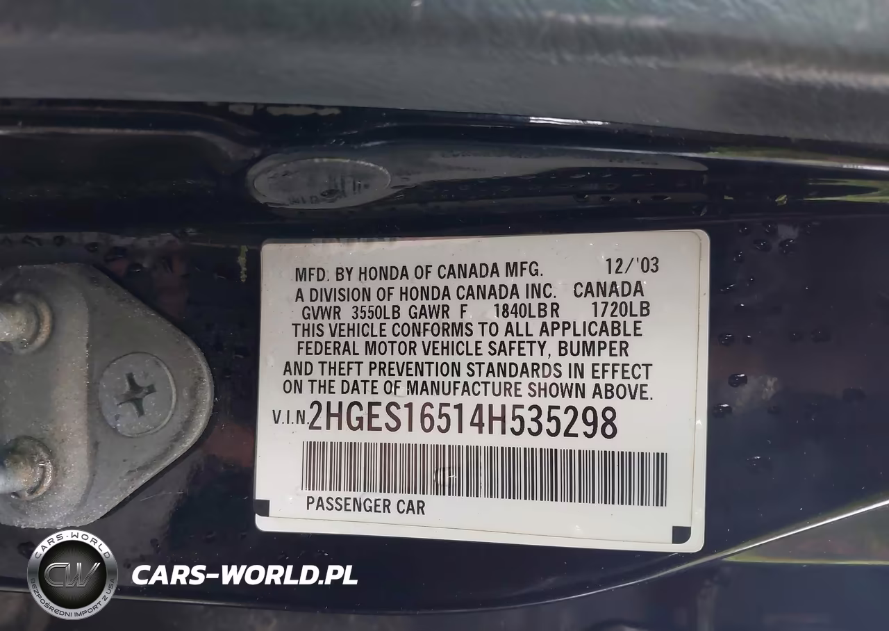 2004 Honda Civic Lx VIN:2HGES16514H535298 - 7