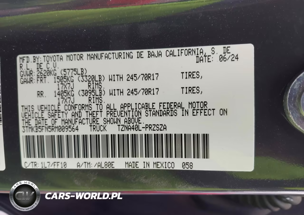 2024 Toyota Tacoma Sr5 VIN:3TMKB5FN5RM009564 - 9