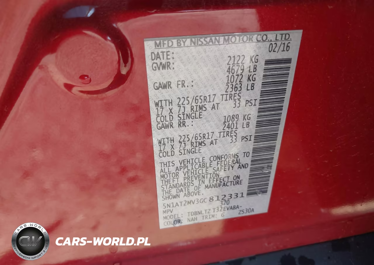 2016 Nissan Rogue Sv VIN:5N1AT2MV3GC812331 - 9