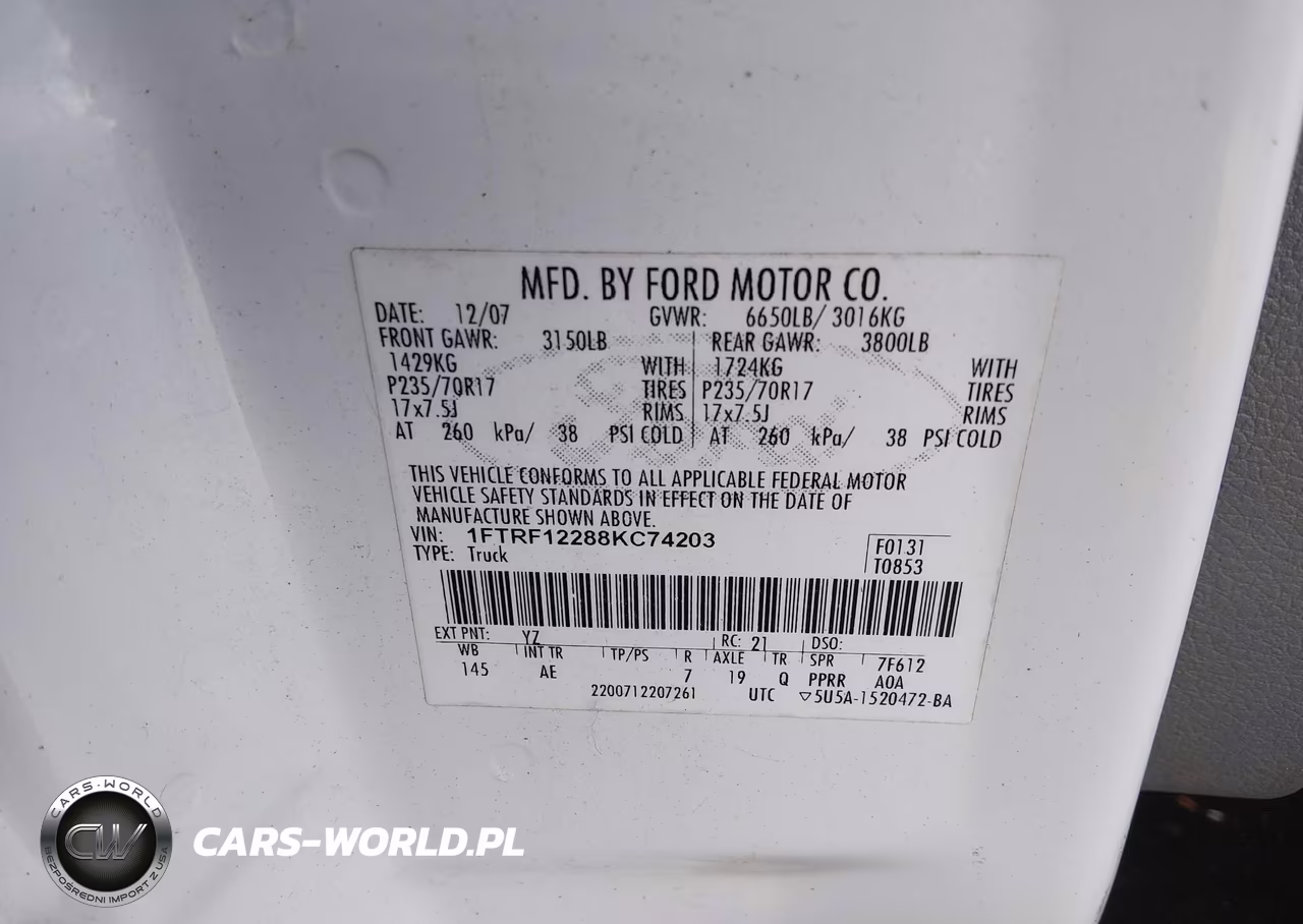 2008 Ford F-150 Stx-Xl-Xlt VIN:1FTRF12288KC74203 - 9