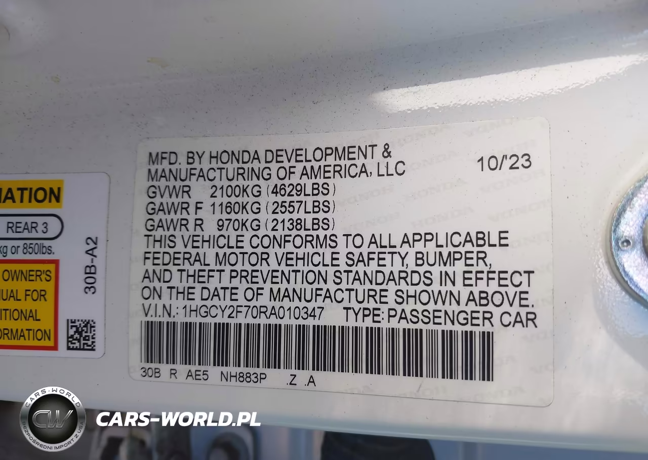 2024 Honda Accord Hybrid Sport-L VIN:1HGCY2F70RA010347 - 9