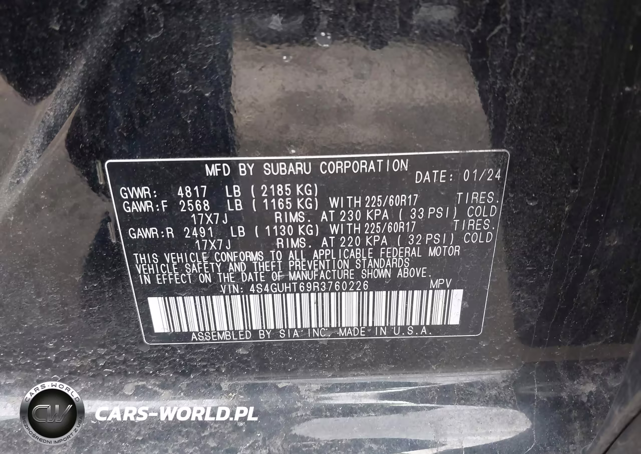 2024 Subaru Crosstrek Wilderness VIN:4S4GUHT69R3760226 - 9