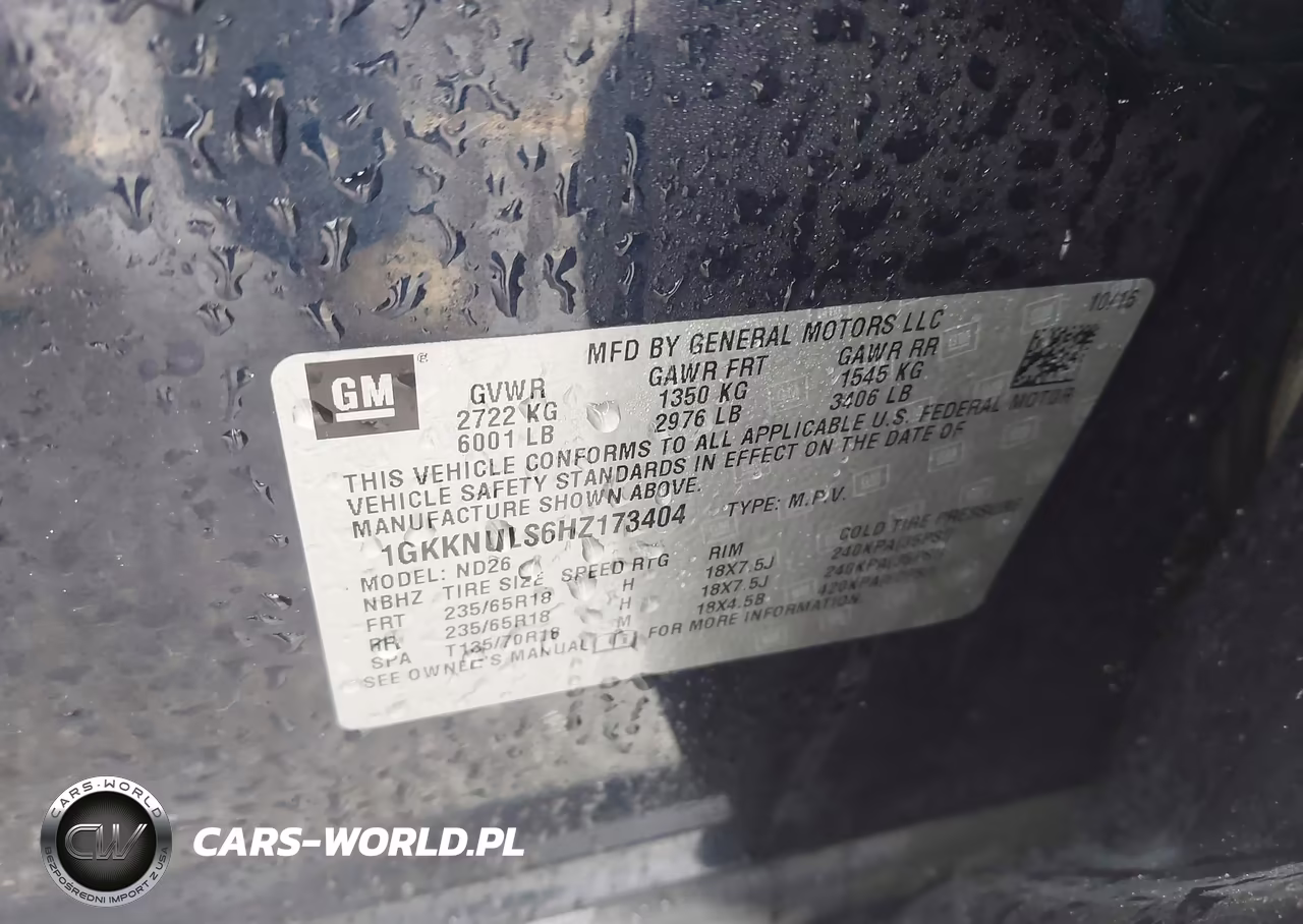 2017 GMC Acadia Slt-1 VIN:1GKKNULS6HZ173404 - 9