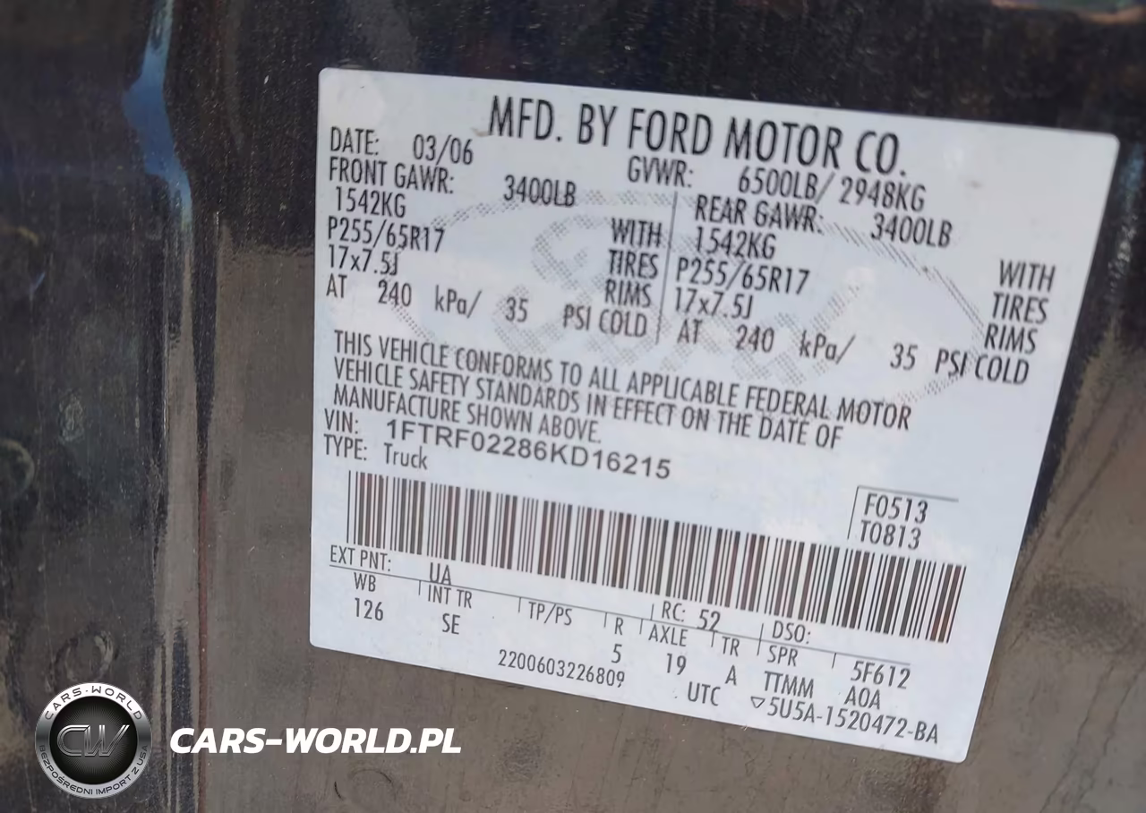2006 Ford F-150 Stx-Xlt VIN:1FTRF02286KD16215 - 9