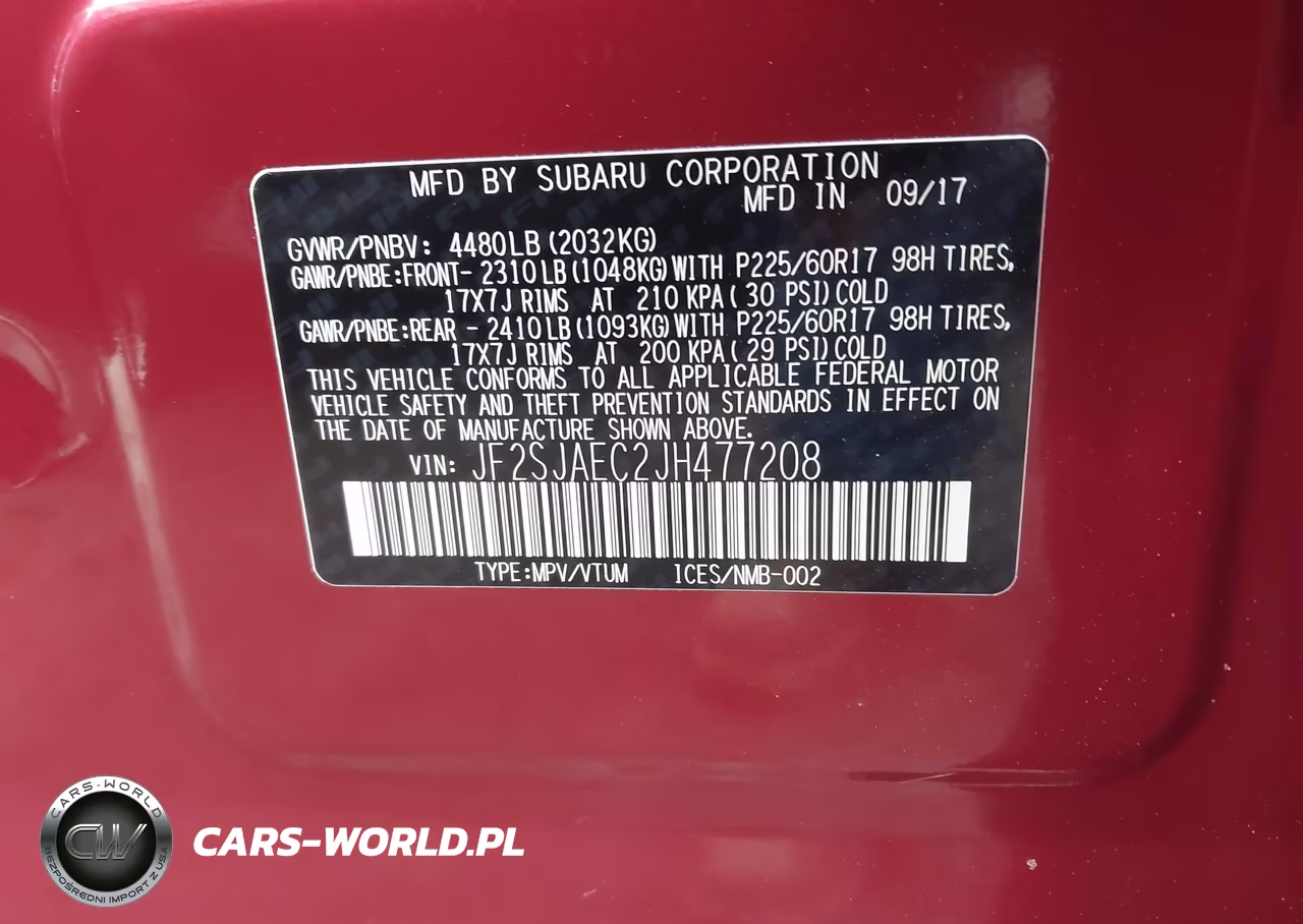 2018 Subaru Forester 2.5I Premium VIN:JF2SJAEC2JH477208 - 9