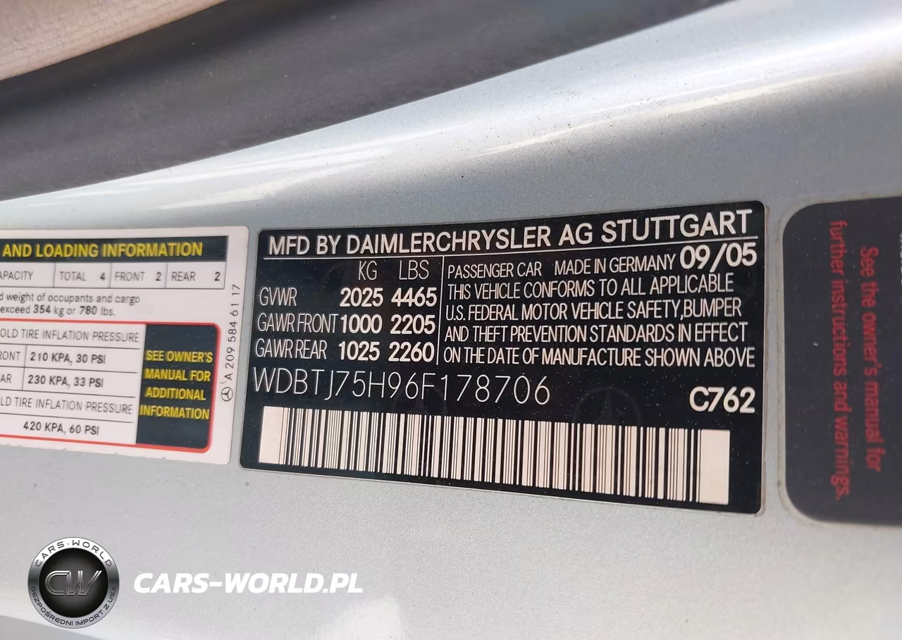 2006 Mercedes-Benz Clk 500 VIN:WDBTJ75H96F178706 - 9