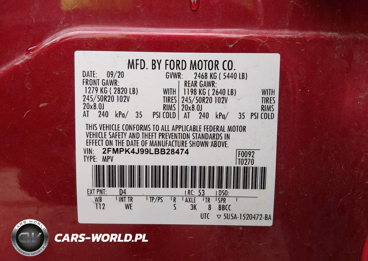 2020 Ford Edge St Line VIN:2FMPK4J99LBB28474 - 9